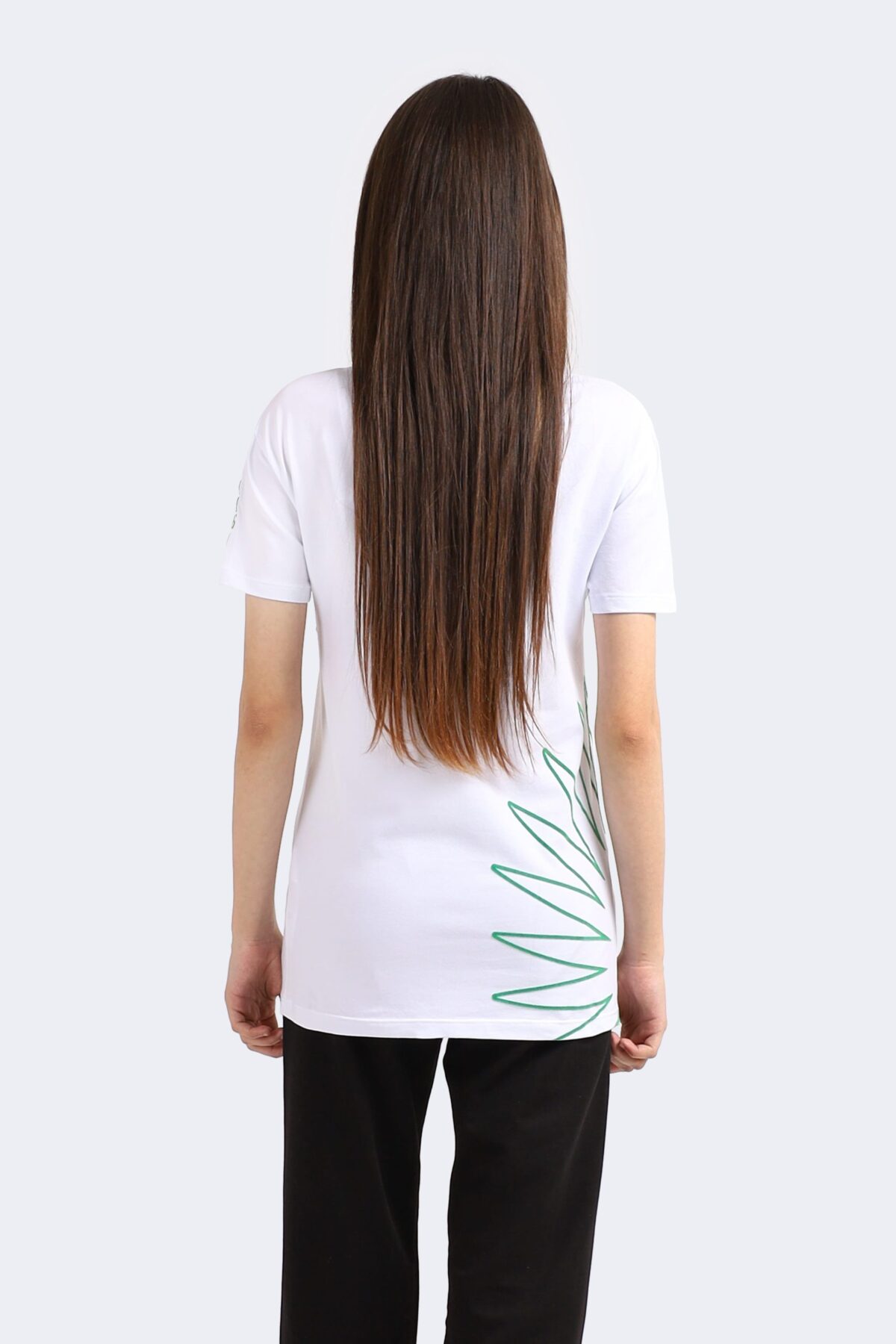 Leaf Printed Cotton T-shirt - Image 3