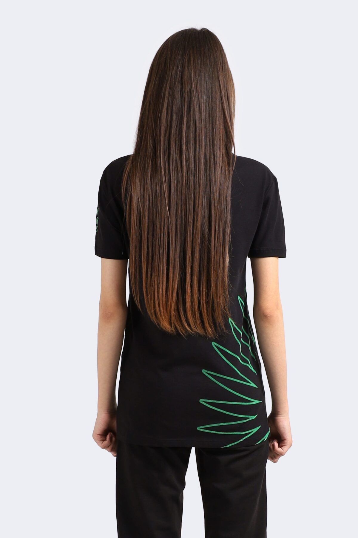 Leaf Printed Cotton T-shirt - Image 3