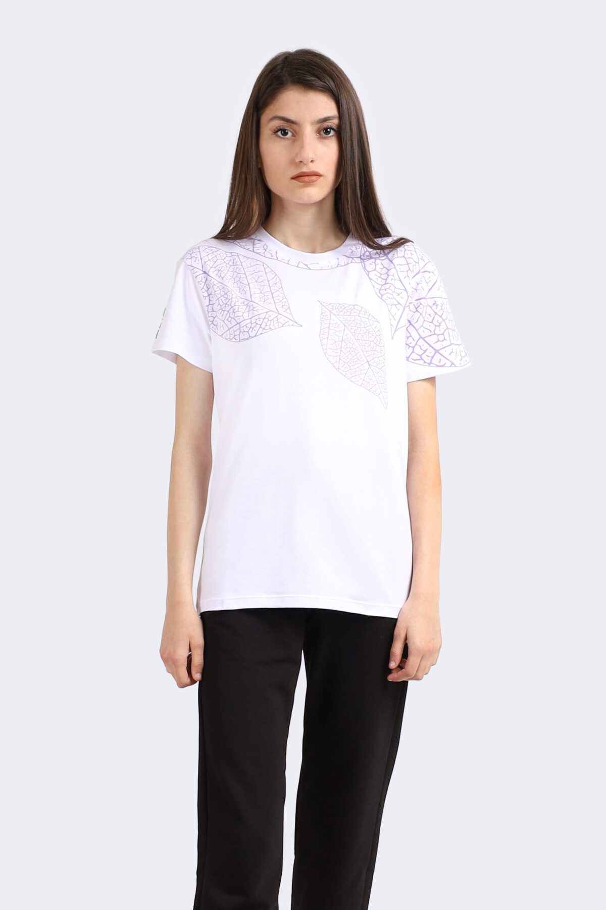 Leaf Patterned Women T-Shirt - Image 1