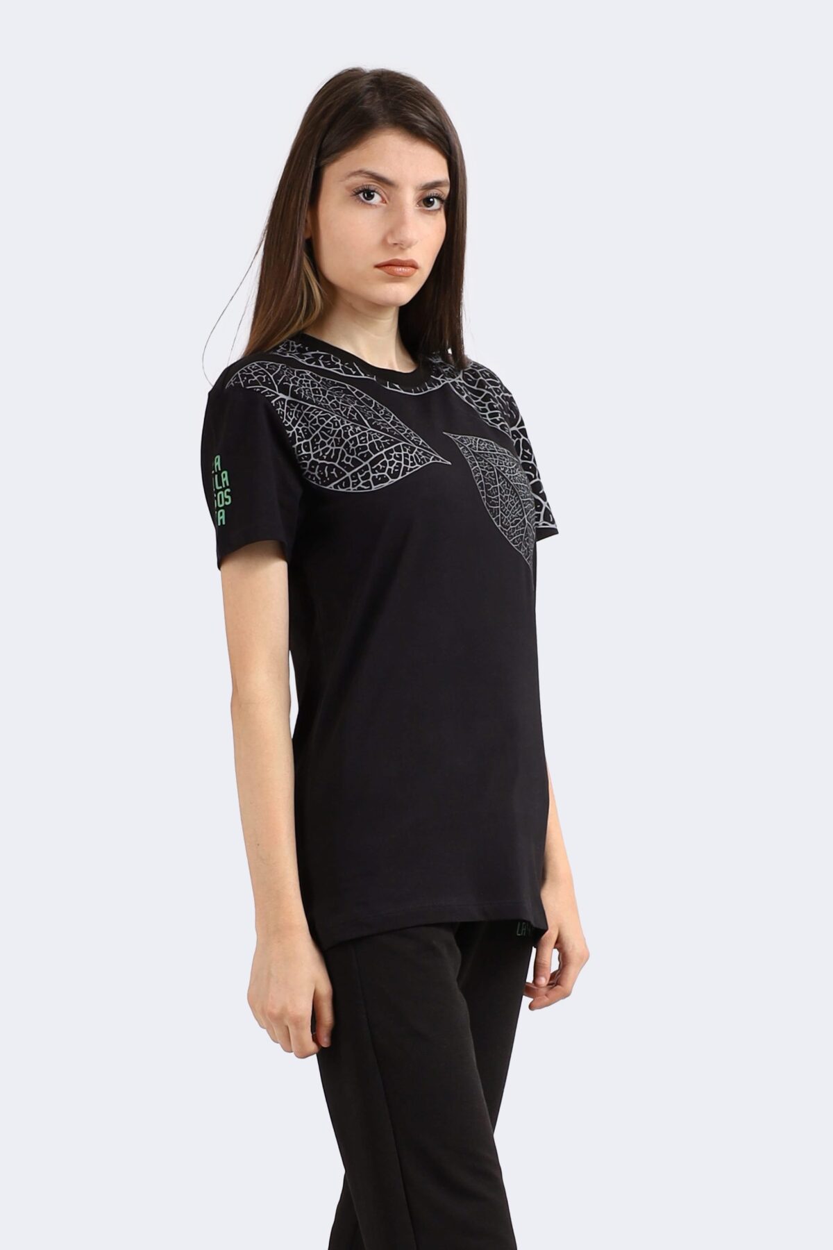 Leaf Patterned Women T-Shirt - Image 2