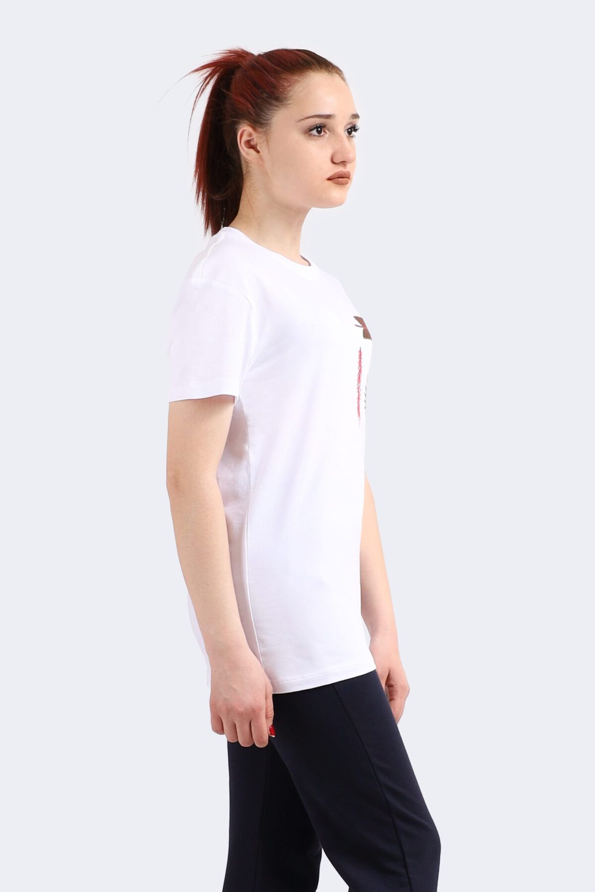 Embroidered Leaf Pattern Women's T-Shirt - Image 2