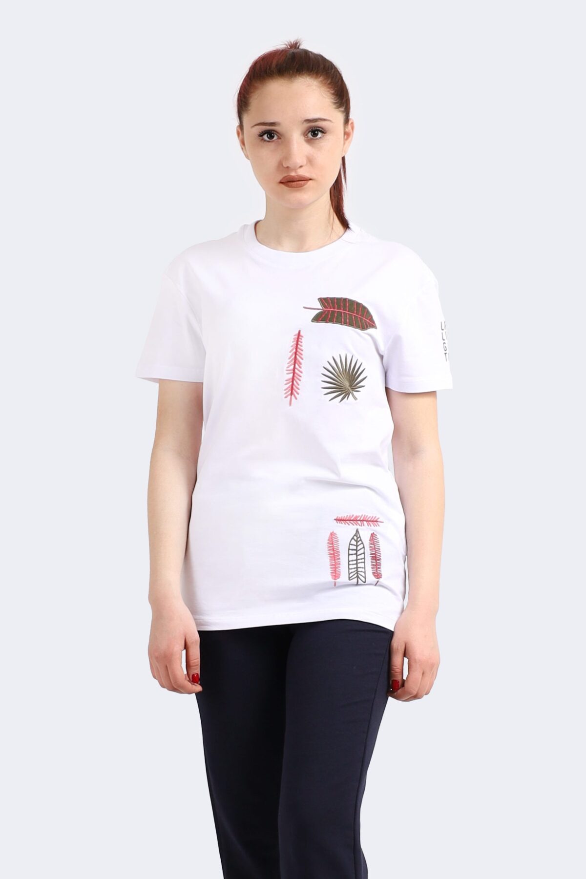 10028209_vtojglxdy7nkfxph-scaled-1.jpg Embroidered Leaf Pattern Women's T-Shirt - Image 1