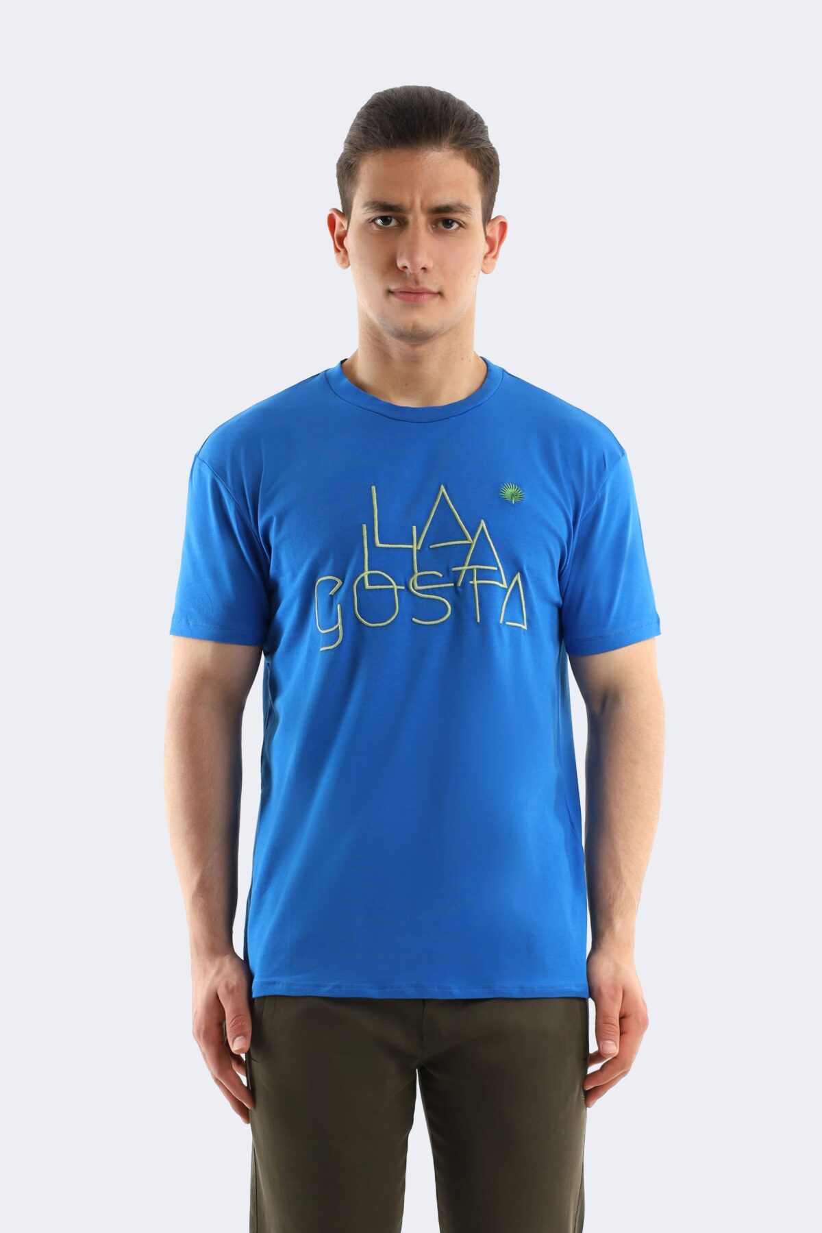 Embroidery printed cotton t-shirt - Image 1