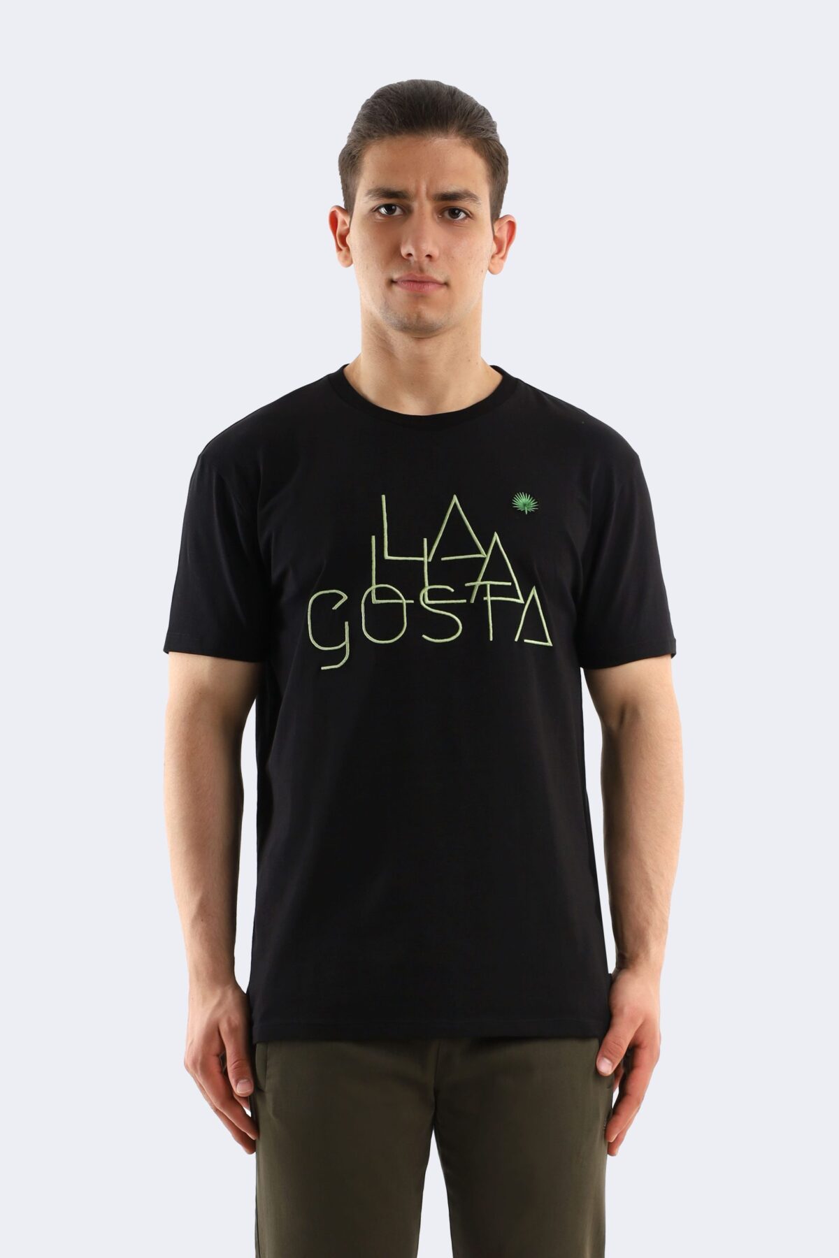 Embroidery printed cotton t-shirt - Image 1