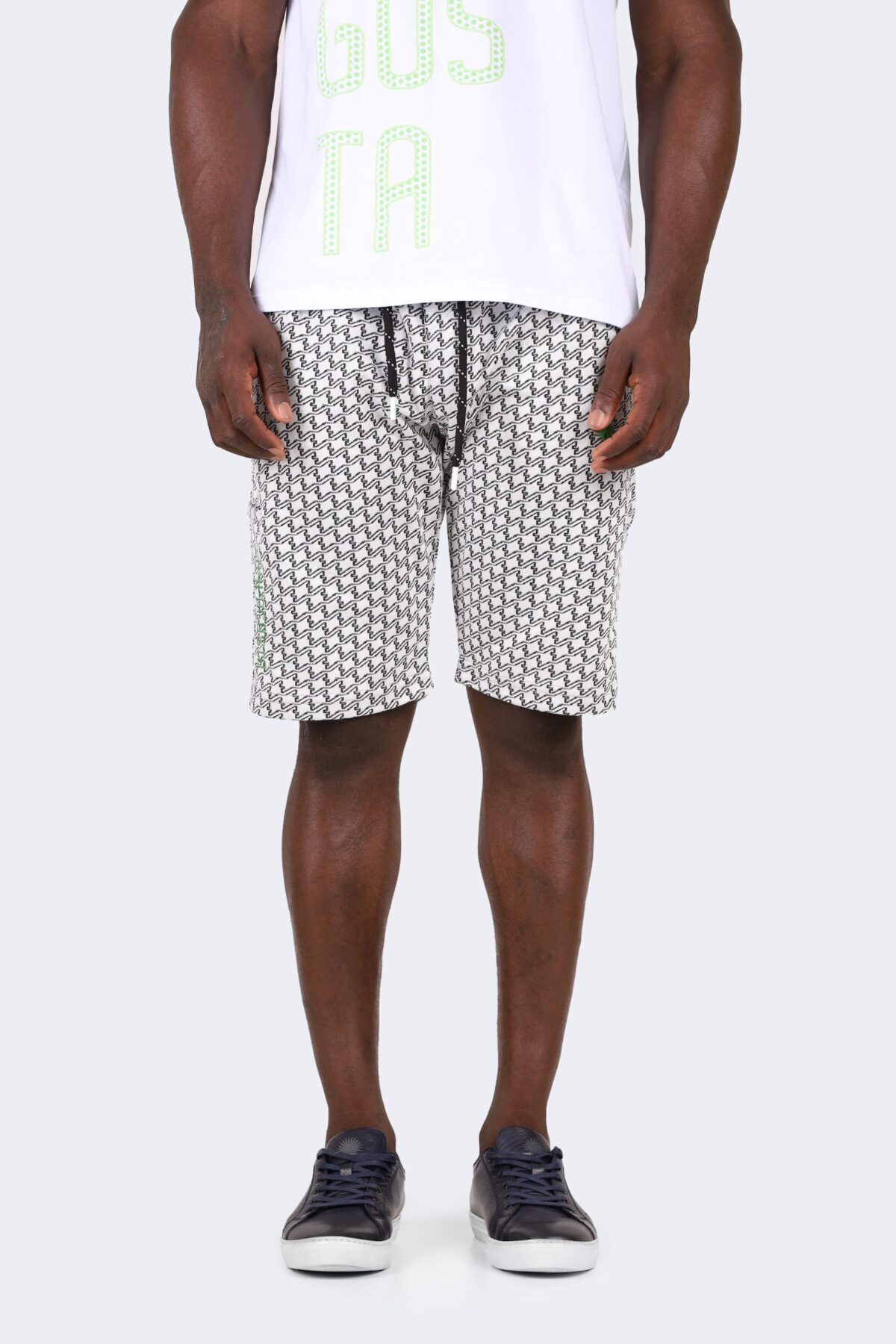 Cotton shorts with goose foot print - Image 1