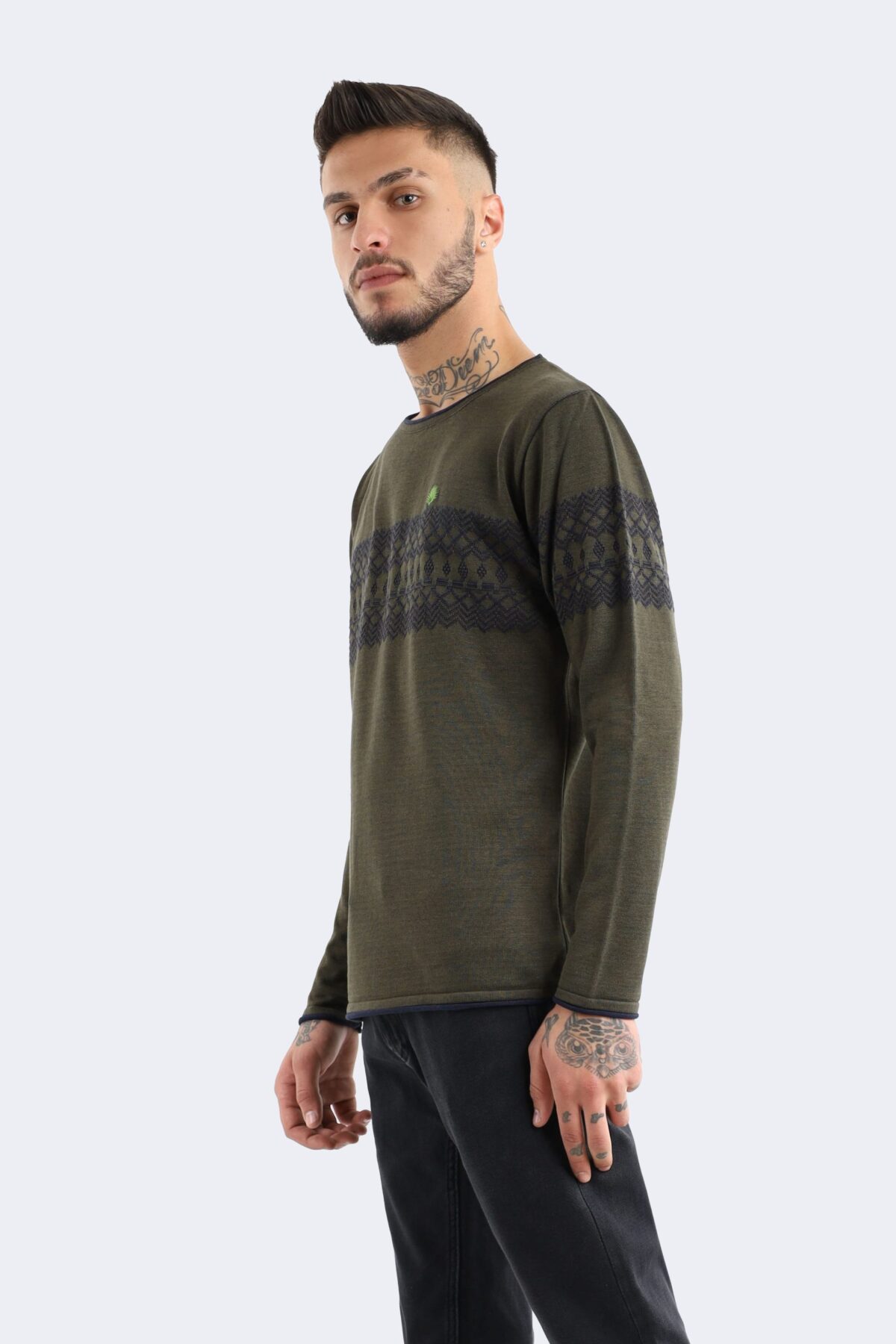 Square striped wool blend knitwear - Image 2