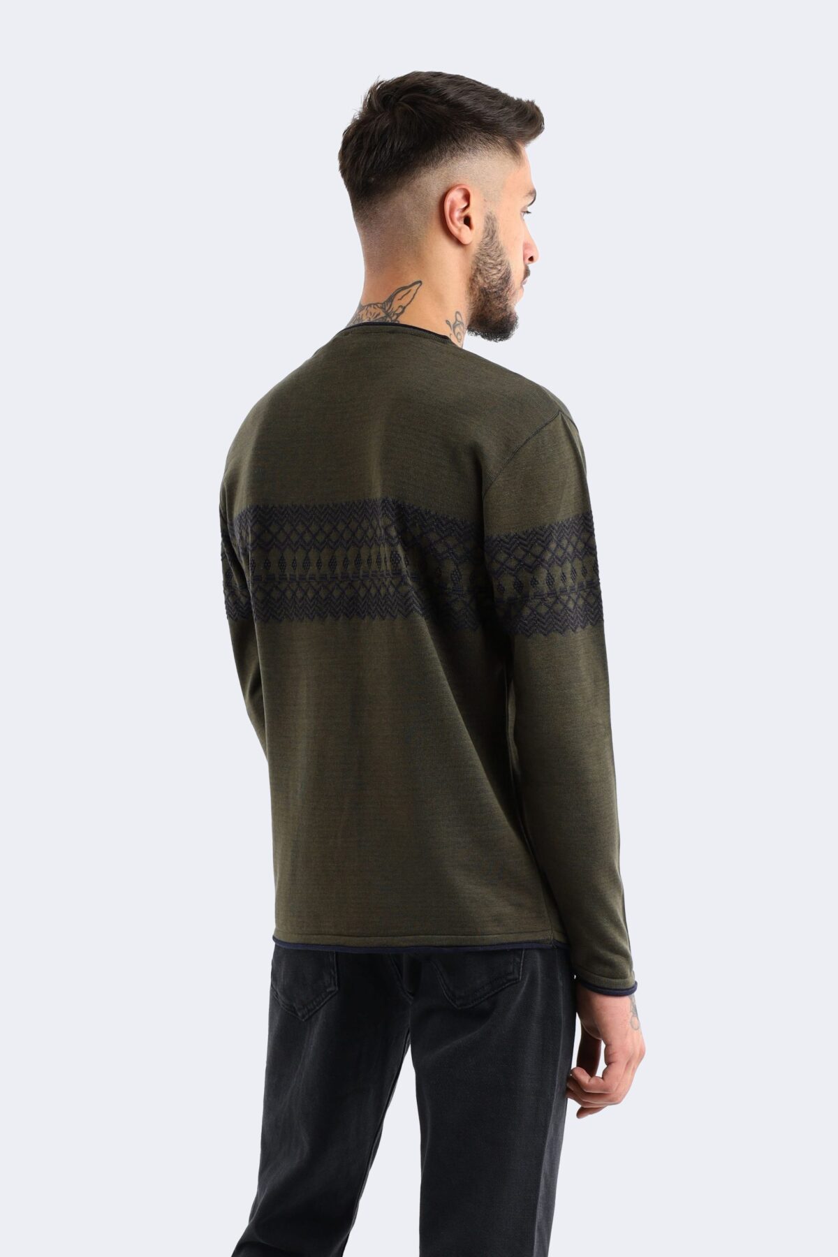 Square striped wool blend knitwear - Image 3