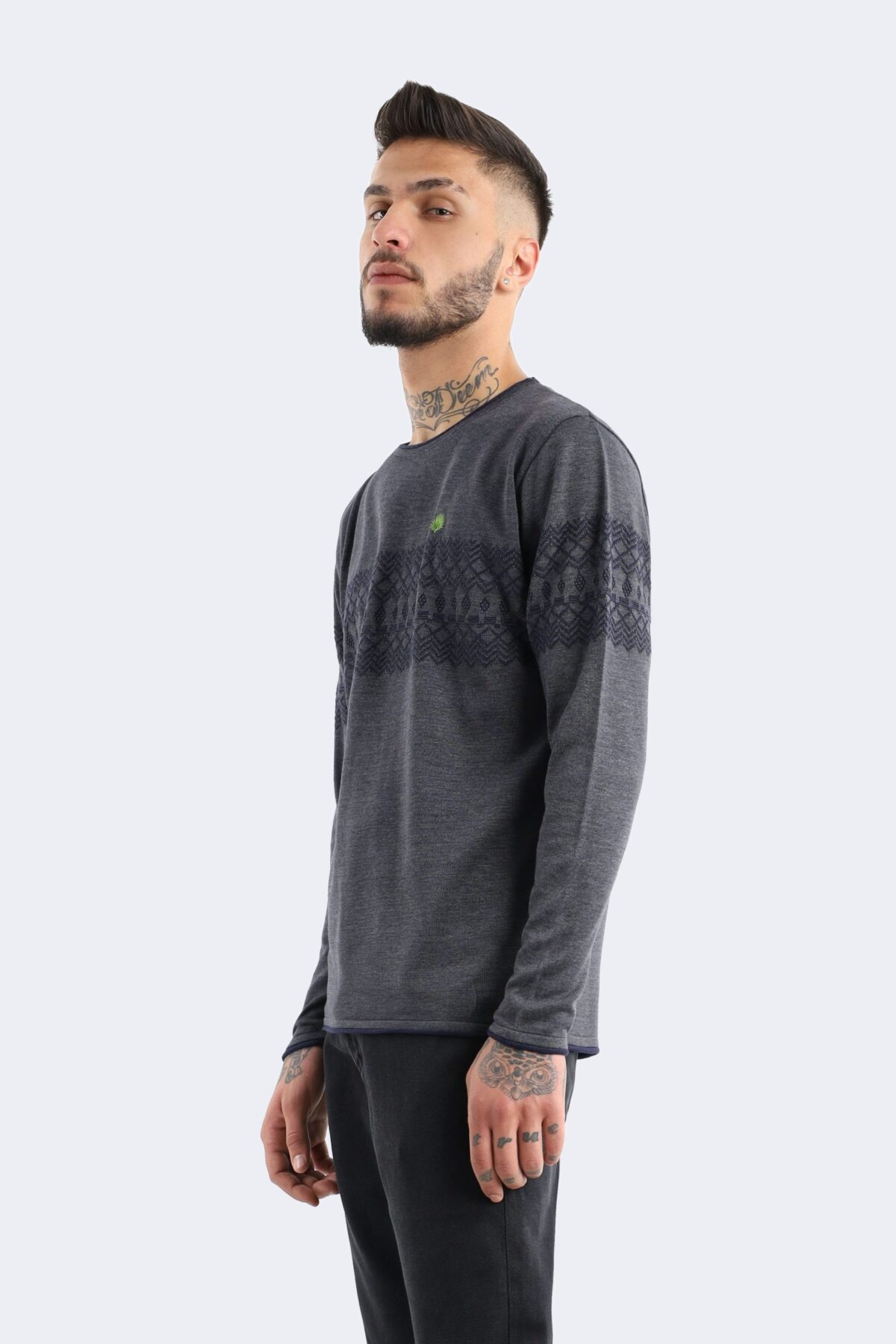 Square striped wool blend knitwear - Image 2