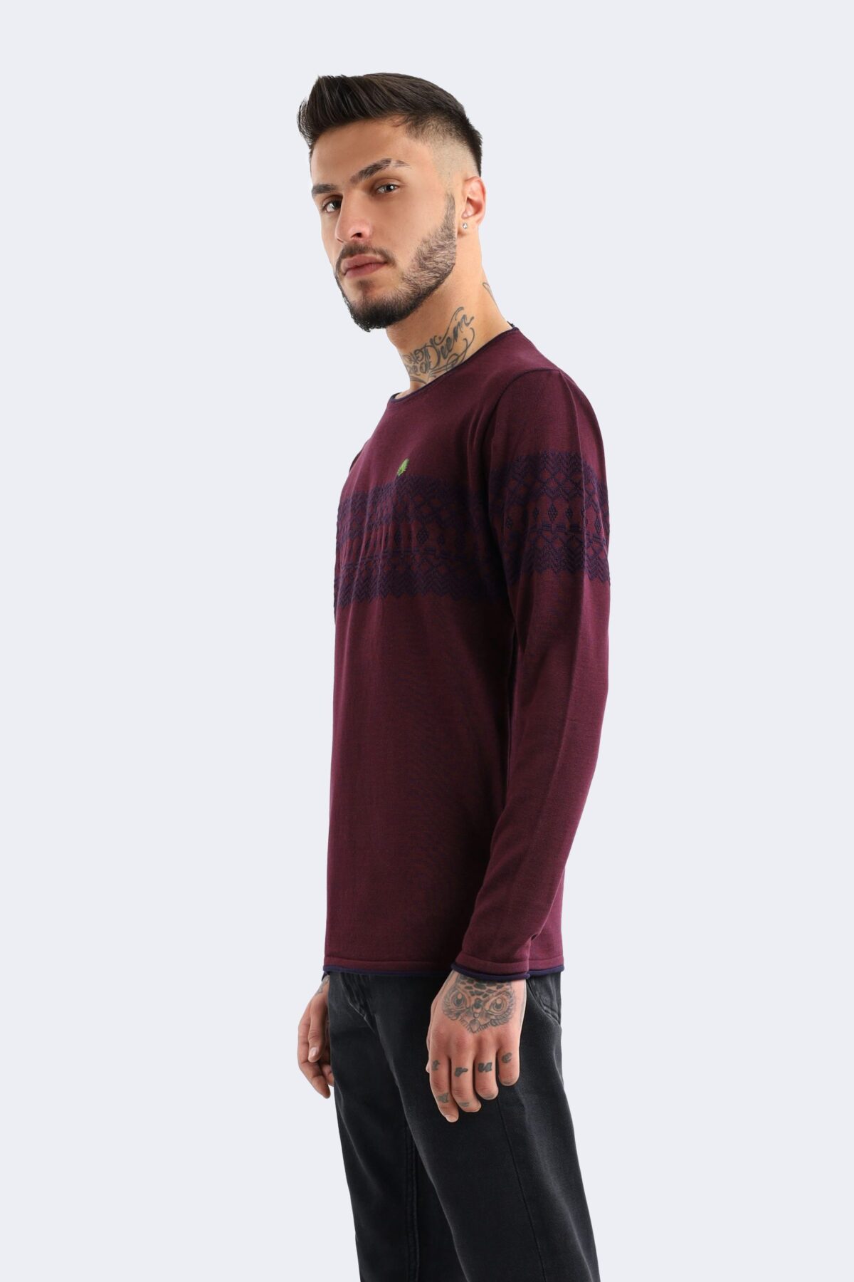 Square striped wool blend knitwear - Image 2