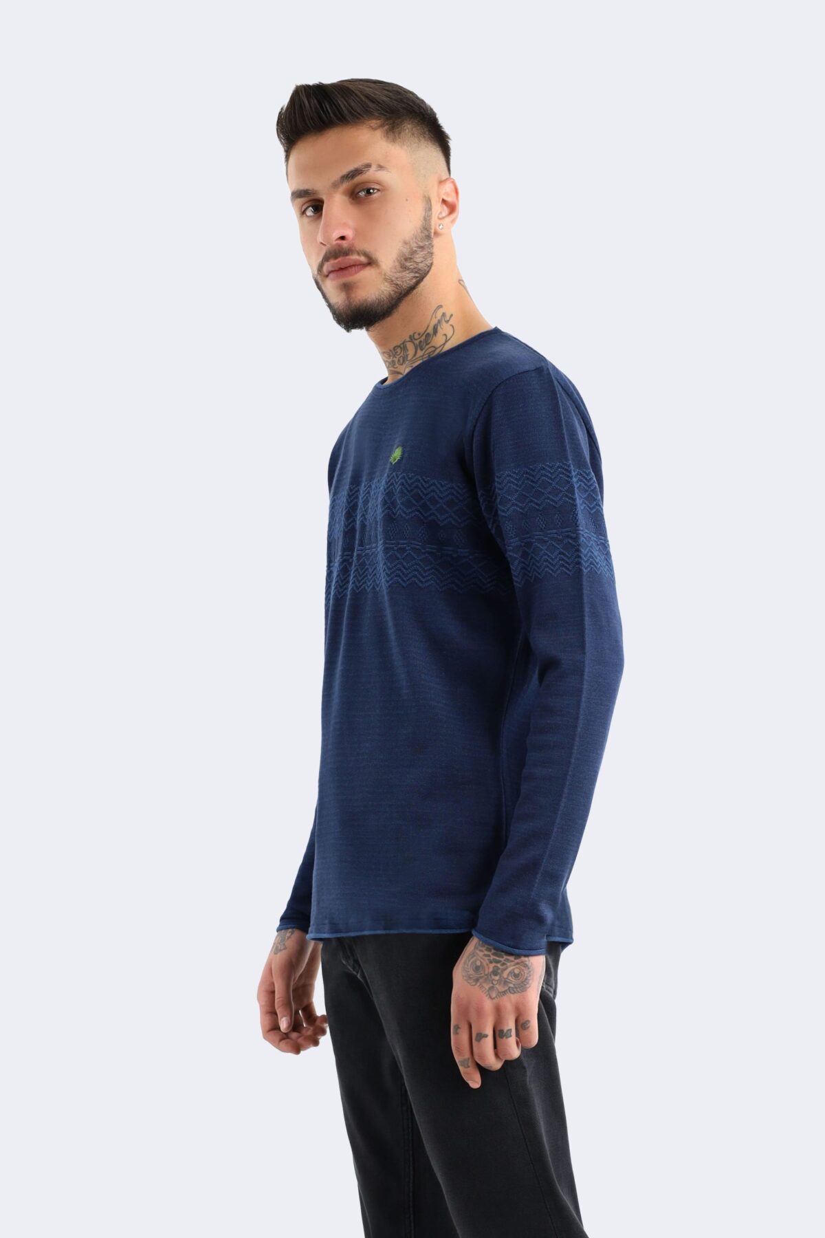 Square striped wool blend knitwear - Image 2