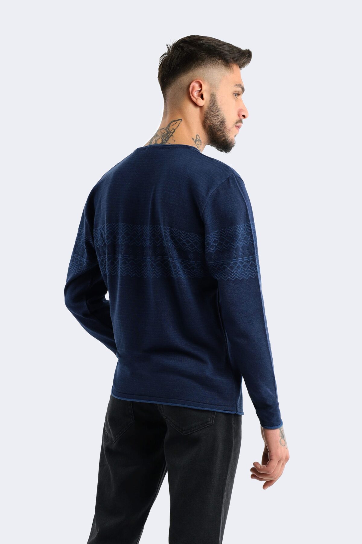 Square striped wool blend knitwear - Image 3