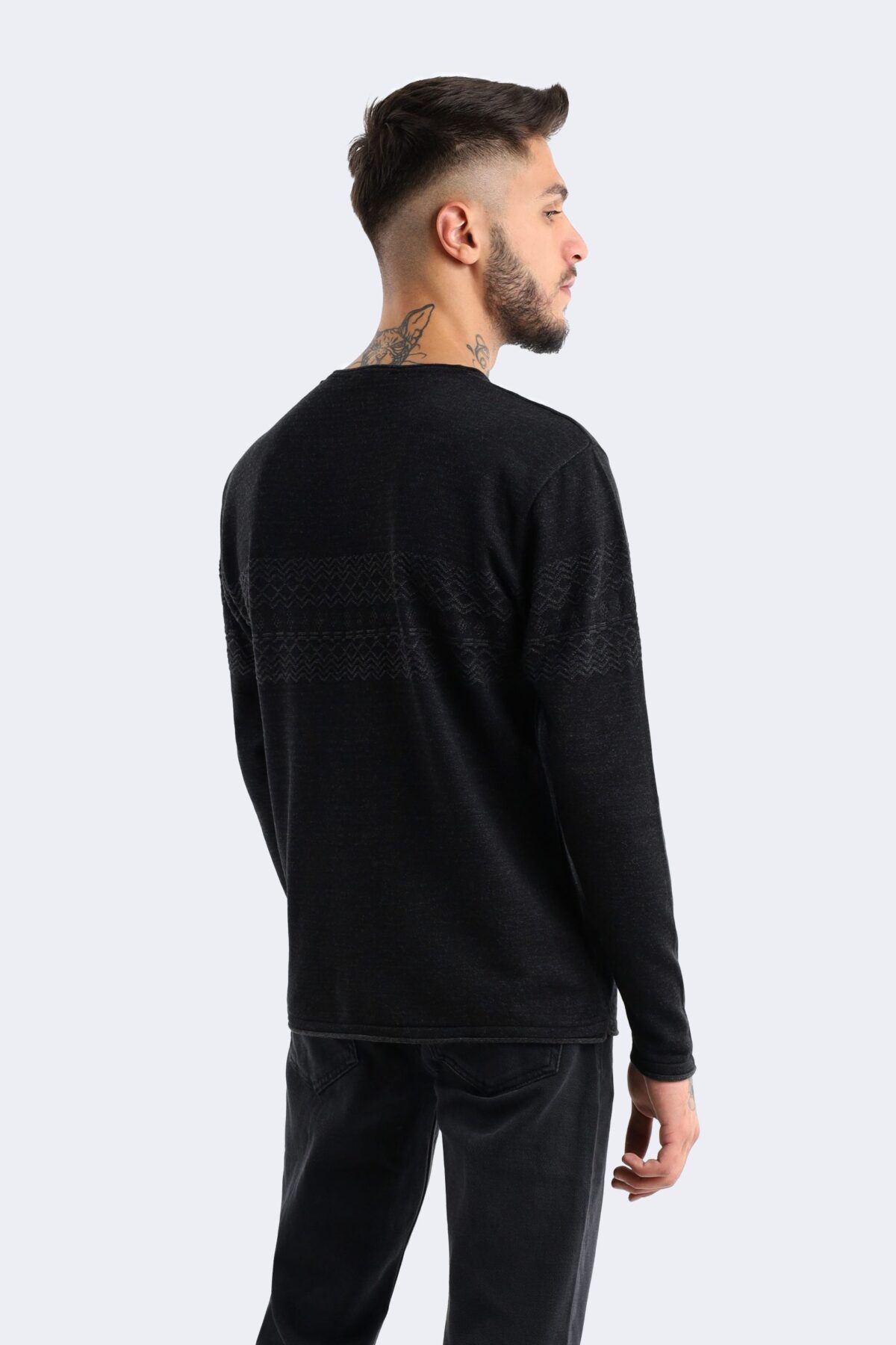 Square striped wool blend knitwear - Image 3