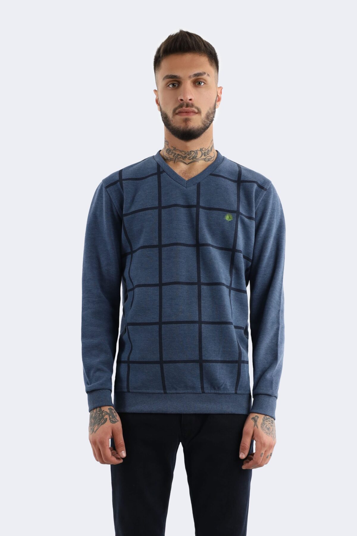 Square striped wool blend knitwear - Image 1