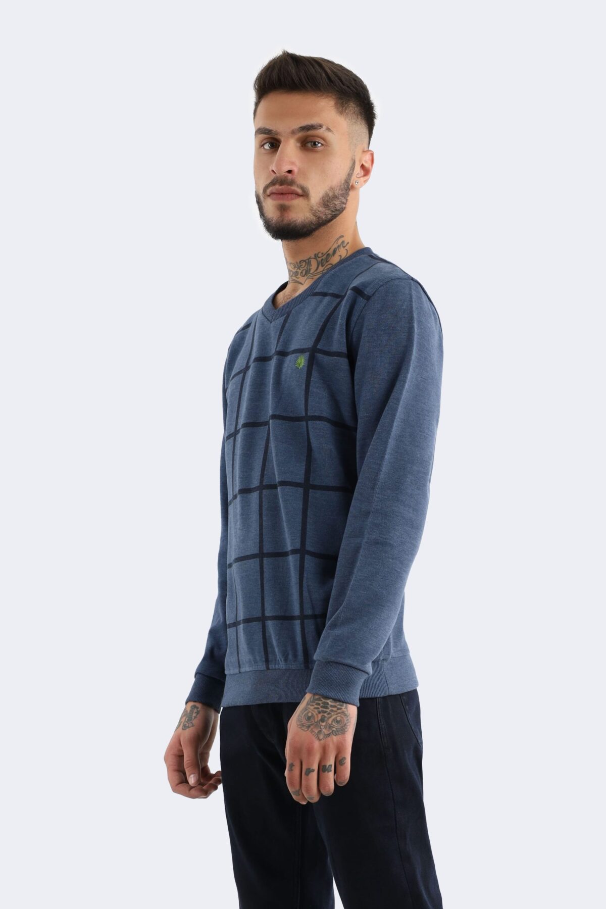 Square striped wool blend knitwear - Image 2