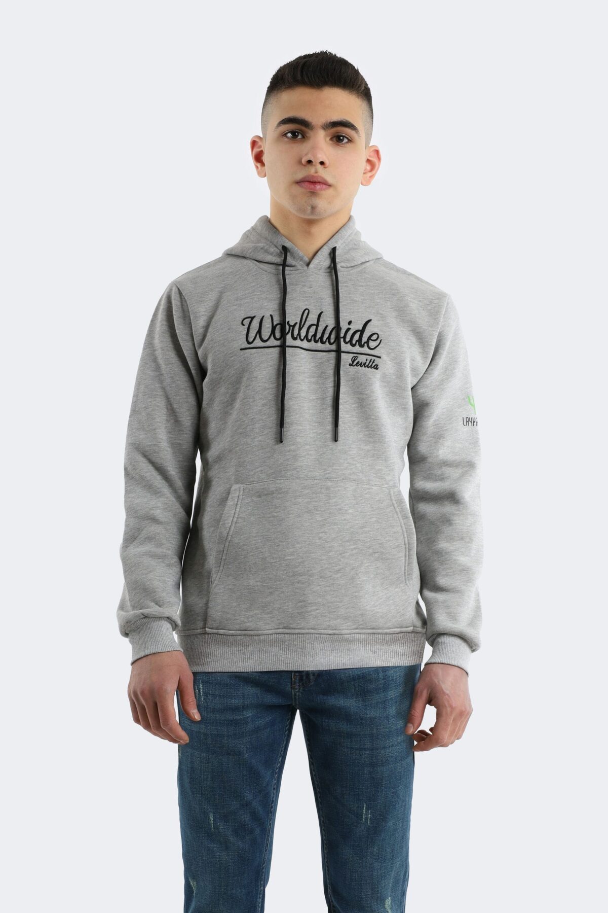 32529-26 Layyagosta men's classic printed hooded sweatshirt - Image 1