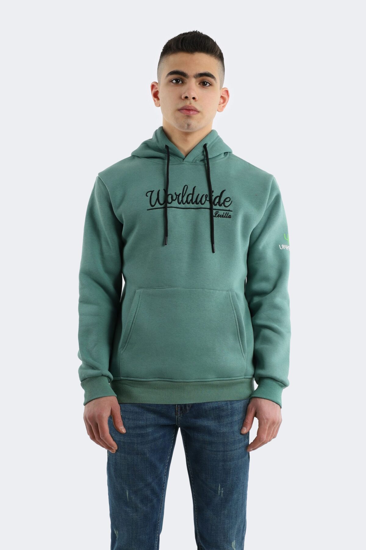 Layyagosta men's classic printed hooded sweatshirt - Image 1